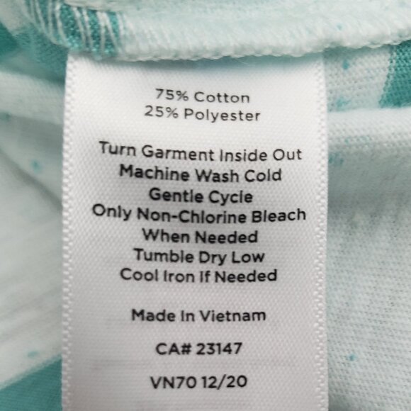 Women’s Talbots Plus Size 3X P Green Striped Cotton Blend Blouse, Like New - Picture 8 of 9